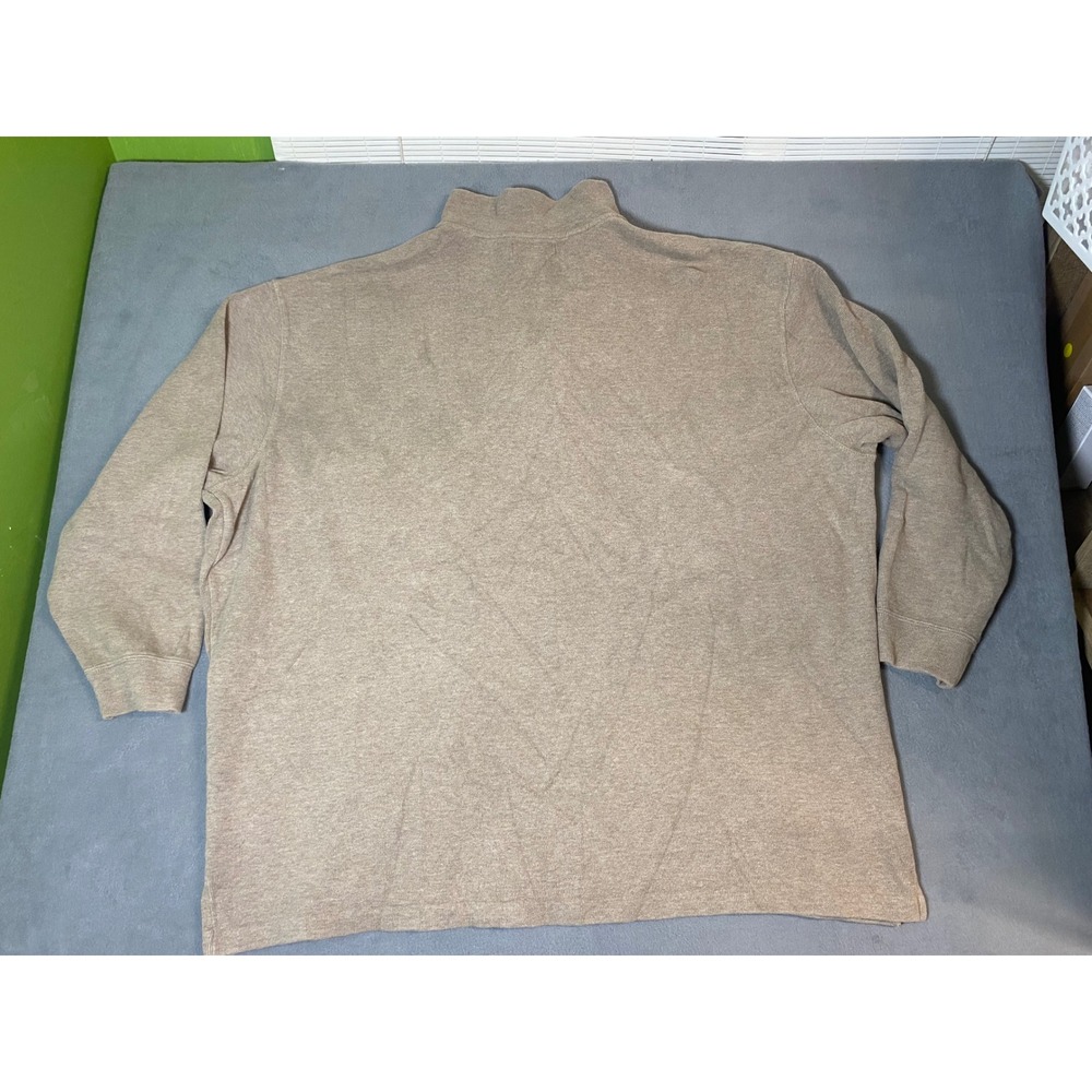 Polo Ralph Lauren Mens 4XB Big Tan Cotton Quarter Zip Pullover Vintage Sweater - Picture 6 of 8